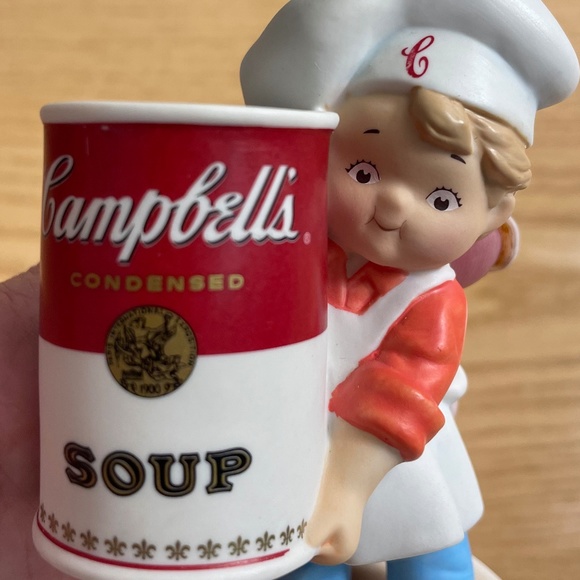 Vintage Campbells Soup Kid Figurine Boy Holding Soup Can Porcelain 4.5 Inch 2003 - Picture 5 of 8
